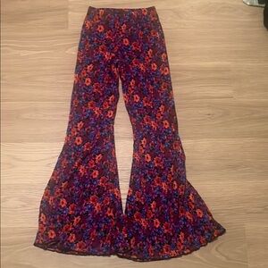 Wild Fable Floral Boot Cut Pants - Red and Purple